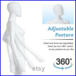 Full Body Glossy or Matte Finish White Ladies Fashion Mannequin with Included Stand