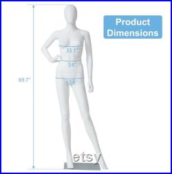 Full Body Glossy or Matte Finish White Ladies Fashion Mannequin with Included Stand