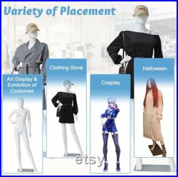 Full Body Glossy or Matte Finish White Ladies Fashion Mannequin with Included Stand