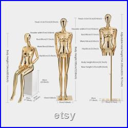 Full Body Half Body Female Display Dress Form , Chrome Gold Mannequin Head ,Wig Jewelry Hat Clothes Display Stand Sitting Mannequin Torso