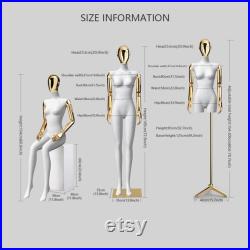 Full Body Half Body Female Display Dress Form,Matte White Fashion Mannequin Torso,Silver Gold Mannequin Head Plate Hand,Manikin Head For Wig