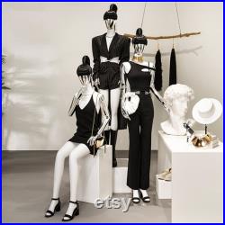 Full Body Half Body Female Display Dress Form,Matte White Fashion Mannequin Torso,Silver Gold Mannequin Head Plate Hand,Manikin Head For Wig