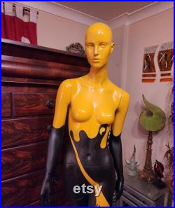 Funky Yellow And Black Painted Mannequin