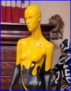 Funky Yellow And Black Painted Mannequin