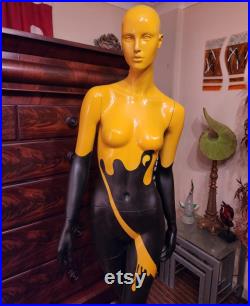 Funky Yellow And Black Painted Mannequin