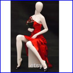 Gloss White Full Body Adult Female Abstract Fiberglass Mannequins