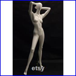 Gloss White Full Body Adult Female Abstract Fiberglass Mannequins