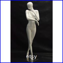 Gloss White Full Body Adult Female Abstract Fiberglass Mannequins