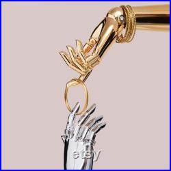Gold Chrome Female Male Kid Hand Mannequin Arms, Movable Plating Hand Display Rack, Gloves Ring Sunglasses Nail Art Jewelry Display Hand