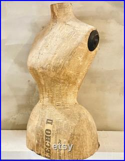 Gorgeous Antique French Napoleon III Wasp Waist Deconstructed Mannequin Bust