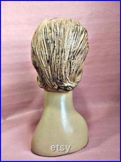 Gorgeous head store hat mannequin Vintage plaster stand Modiste Showcase deco Free Shipping Canada USA