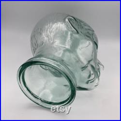 Green Glass Mannequin Head Green Clear Glass Head Wig Hat Scarf Display Life Size Mannequin Head Vintage Glass Head