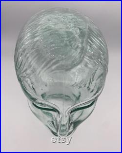 Green Glass Mannequin Head Green Clear Glass Head Wig Hat Scarf Display Life Size Mannequin Head Vintage Glass Head