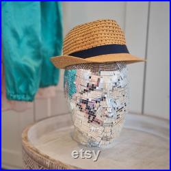 Groovy Disco Mannequin Head Disco Mirror Ball Sculpture Hat Stand Wig Display Wig Mannequin Head Glass Disco Head Sunglasses