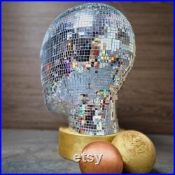 Groovy Disco Mannequin Head Disco Mirror Ball Sculpture Hat Stand Wig Display Wig Mannequin Head Glass Disco Head Sunglasses