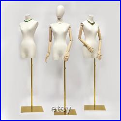 Half Body Adult Size Female Display Mannequin Torso,Beige Dress Form Women Display Model,Clothing Store Window Display Dress Form Torso