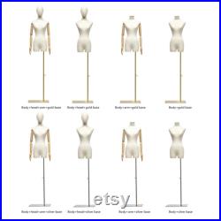 Half Body Adult Size Female Display Mannequin Torso,Beige Dress Form Women Display Model,Clothing Store Window Display Dress Form Torso