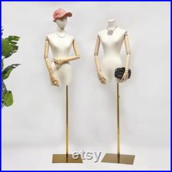 Half Body Adult Size Female Display Mannequin Torso,Beige Dress Form Women Display Model,Clothing Store Window Display Dress Form Torso