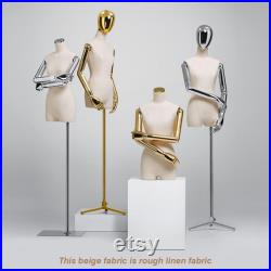 Luxury Half Full Body Female Display Dress Form,beige Bust Mannequin  Torso,manikin Head for Wig Hat Jewelry Holder Clothing Display Model 