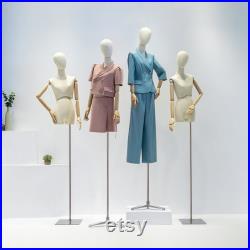 Half Body Female Display Dress Form Mannequin Adjustable , Fabric Mannequin Torso Dressmaker Stand,Wig Earring Jewelry Clothing Display