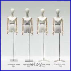 Half Body Female Display Dress Form Mannequin Adjustable , Fabric Mannequin Torso Dressmaker Stand,Wig Earring Jewelry Clothing Display