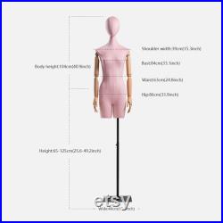 Half Body Female Display Dress Form Mannequin , Long Neck Velvet Fabric Mannequin Dressmaker Stand,Wig Jewelry Clothing Display Mannequins