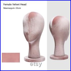 Half Body Female Display Dress Form Mannequin , Velvet Fabric Mannequin Dressmaker Stand,Wig Jewelry Nail Art Clothing Display Mannequin