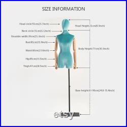 Half Body Female Display Dress Form Mannequin , Women Silk Velvet Fabric Mannequin Torso ,Jewelry Wig Hat Clothing Display Mannequin Stand