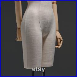 Half Body Female Display Mannequin Torso With Base,Wedding Dress Mannequin Grey Linen Dress Form,Hat Display Head Clothing Display Model