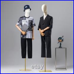 Half Body Male Display Dress Form Mannequin,Clothing Store Adjustable Natural Canvas Men Mannequin Torso,Wig Head Jewelry Hat Holder