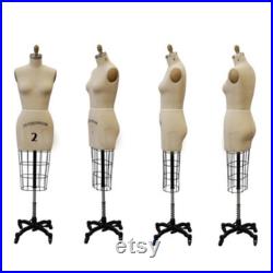 Half Body Professional Dress Form with Base Sizes 2, 4, 6, 8, 10, 12 Personalized Dress Form Option Monogram