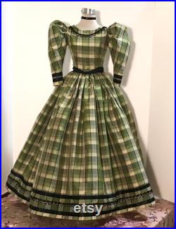 Half Scale Dress Form With Hand Sewn Silk Tartan Dress