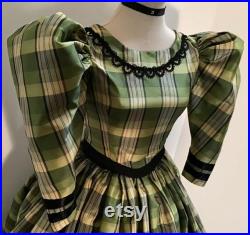 Half Scale Dress Form With Hand Sewn Silk Tartan Dress