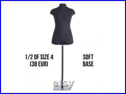 Half-Scale Professional Female Dress Form Mannequin with Base Miniature Half Body Size