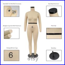 Halfscale 1 2 size 6 8 10 Female Full Body Mini Tailor Dress Form,77cm Height Sewing Dressmaker Dummy 1 2 Mannequin with Detachable Long Arm