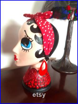 Hand Painted Betty Boop Mannequin Head.
