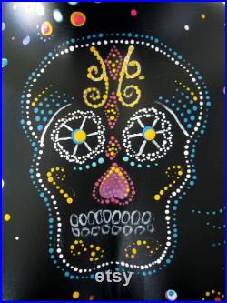 Hand Painted Mannequin, Bust, Skull, Dot Art, Colorful, Black, Clothing Jewelry Display, Art, Mandela Art, Bust to Waist, Day of the Dead