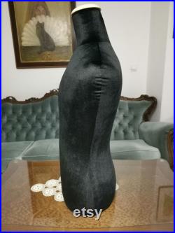Handmade Black Velvet Male Mannequin Torso- Paper mache Dress Form- French Inspired- Fashionable Display Organizer- Pinnable- Tailor Dummy
