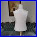 Handmade White Velvet Male Mannequin Torso with Stand- Paper mache Dress Form- French Inspired- Fashionable Display Organizer- Pinnable