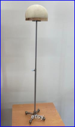 Hat Dome Display Head Form with Adjustable Metal Stand