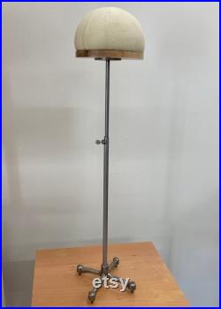 Hat Dome Display Head Form with Adjustable Metal Stand