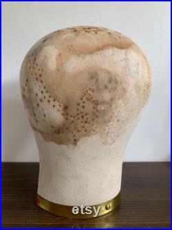 Head Torso German Wig Hat Stand Display Mannequin Needle prick Linnen Vintage