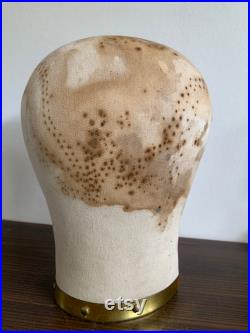 Head Torso German Wig Hat Stand Display Mannequin Needle prick Linnen Vintage