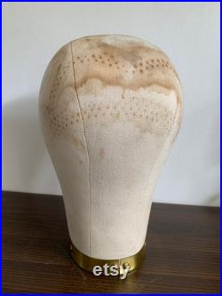 Head Torso German Wig Hat Stand Display Mannequin Needle prick Linnen Vintage