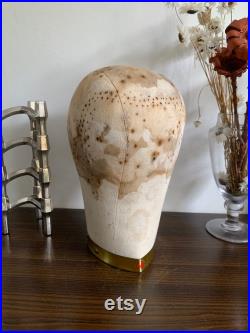 Head Torso German Wig Hat Stand Display Mannequin Needle prick Linnen Vintage