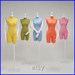 Headless Female Half Body Torso Mannequin, Fashion Pink torso deliang dress form Maniqui, Custom 3D printing Original Design plus size Model