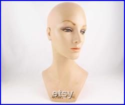 Her Name is 'Evon' Vintage 1960s Mannequin Head Wig Model Fabulous Life-size Head Hat Mannequin 'Fashion Tress' Painted Face