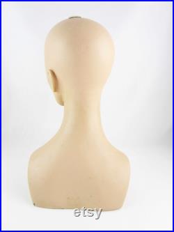 Her Name is 'Evon' Vintage 1960s Mannequin Head Wig Model Fabulous Life-size Head Hat Mannequin 'Fashion Tress' Painted Face