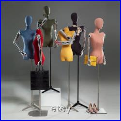 High End Half Body Female Display Dress Form , Wide Shoulder Adjustable Fabric Mannequin Torso ,Fashion Window Display Clothing Mannequin