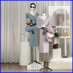 High End Half Body Female Display Dress Form , Wide Shoulder Adjustable Fabric Mannequin Torso ,Fashion Window Display Clothing Mannequin